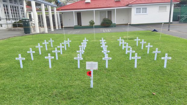 WW school Remembrance Crosses