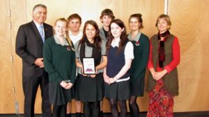 Stage Challenge group receive award from Stage Challenge organiser